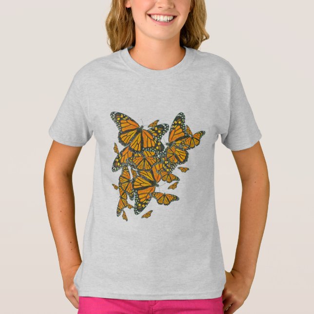 Girl's Monarch Butterfly Shirt - Got Milkweed? (Front)