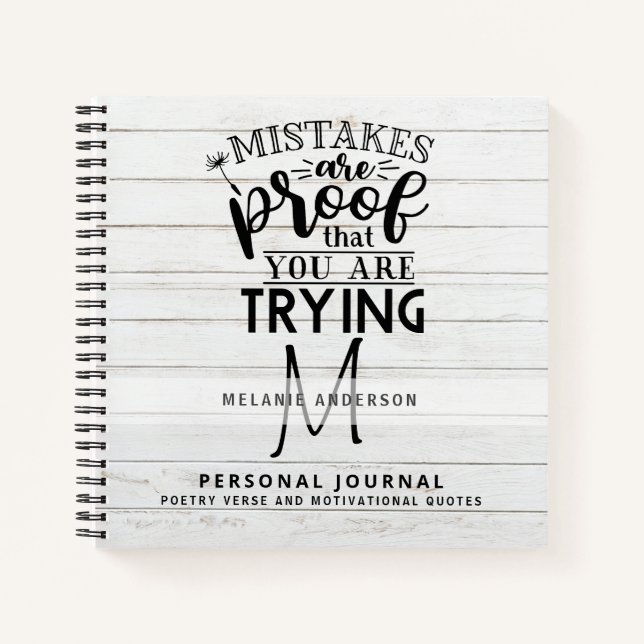 Girls Monogram Motivational Journal Encouragement (Front)