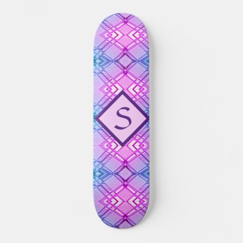 Girls Monogram Purple Diamond Skateboard