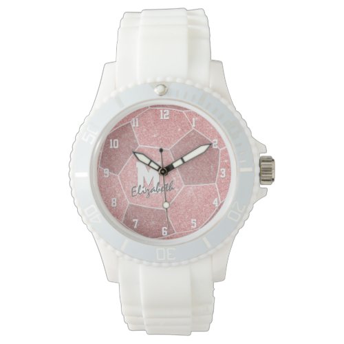 girls monogrammed sports gifts pink soccer watch