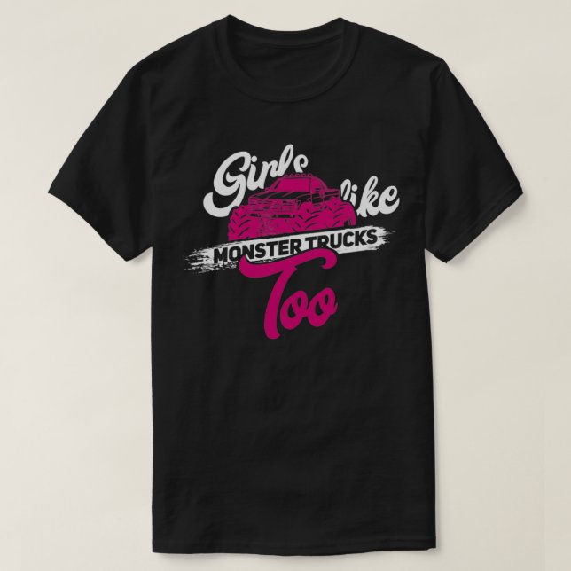 Girls Monster Truck Gift Motor Sports Big Trucks T-Shirt (Design Front)