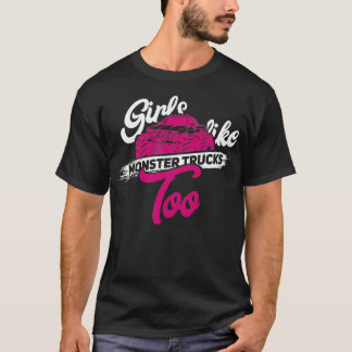 Girls Monster Truck Gift Motor Sports Big Trucks T-Shirt