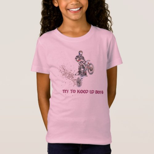 Girls Motocross Rider T_Shirt