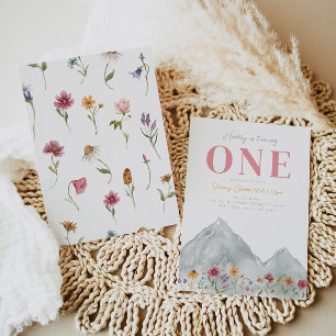 Girl's Mountain Wildflower Birthday Invitation
