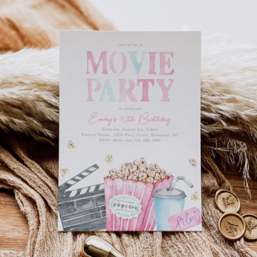 Girls Movie Party Invitation