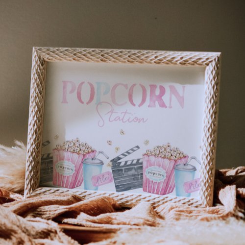 Girls Movie Party Popcorn Sign