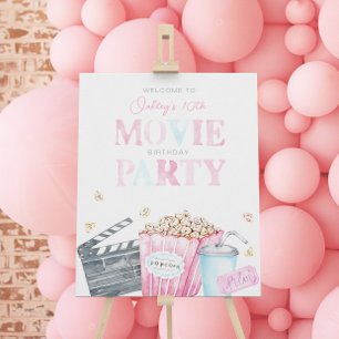Girl's Movie Party Welcome Sign