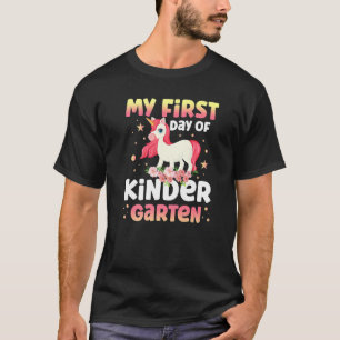 Girls My First Day Of Kindergarten Unicorn 1st Day T-Shirt
