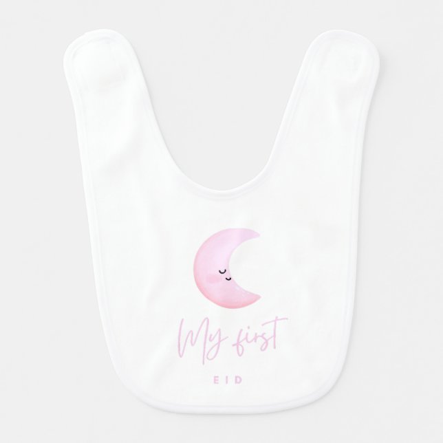 Girl's My First Eid Baby Bib (Front)