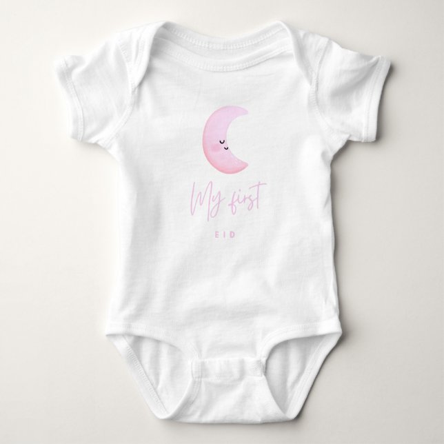 Girl's My First Eid Baby Jersey Bodysuit (Front)