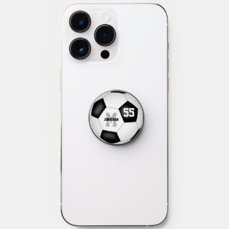 girls name and jersey number cute soccer PopSocket