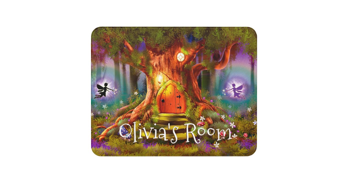 Girl S Name Bedroom Large Sign Magic Forest Tree Zazzle Com Girl S Name Bedroom Large Sign Magic Forest Tree Zazzle Com