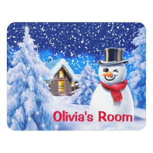 Girl's Name Bedroom sign Christmas wonderland