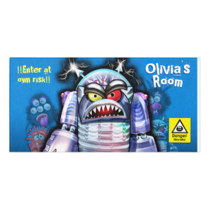Girl's Name Bedroom sign Monster Robot