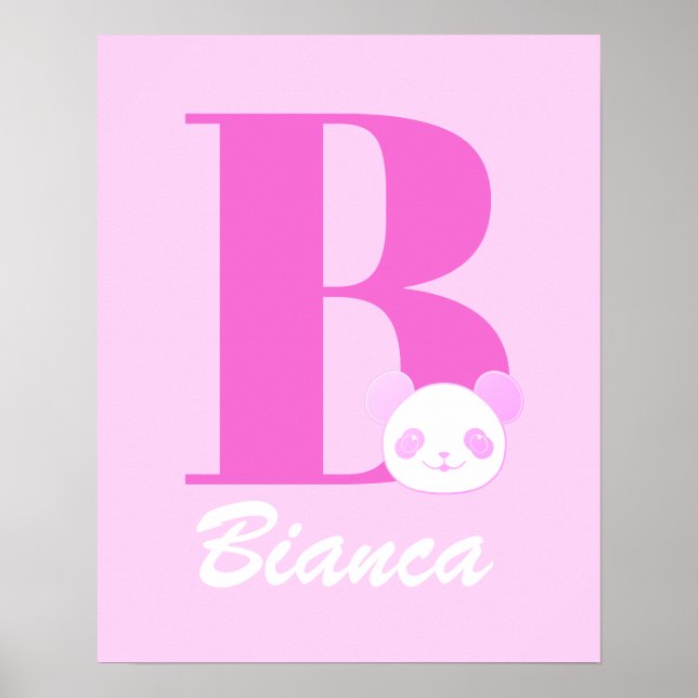 Girls Name Custom Letter In Pink Poster (Front)