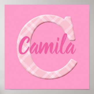 Girls Name Custom Plaid Letter C Poster