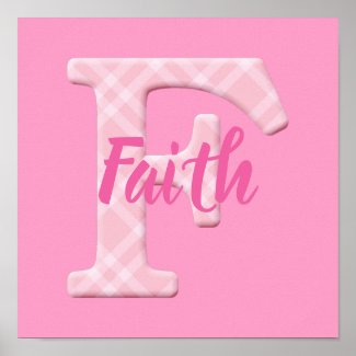 Girls Name Custom Plaid Letter F Poster