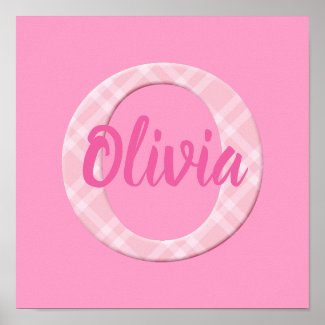 Girls Name Custom Plaid Letter O Poster