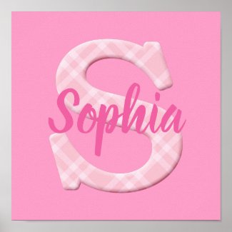 Girls Name Custom Plaid Letter S Poster