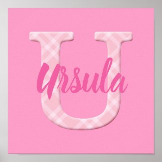 Girls Name Custom Plaid Letter U Poster