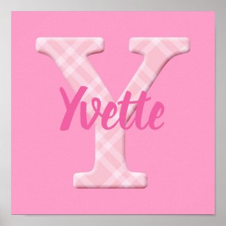 Girls Name Custom Plaid Letter Y Poster