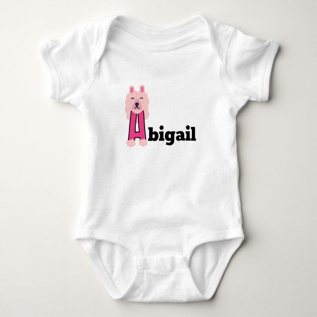 Girls Name custom start with A   Baby Bodysuit (Front)