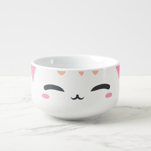 Girls Name Cute Kawaii Kitty Soup Mug