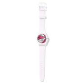 girls name jersey number pink white basketball watch (Strap)
