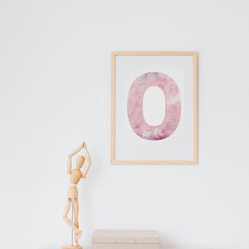 Girls Name Letter O Pink Watercolor Poster