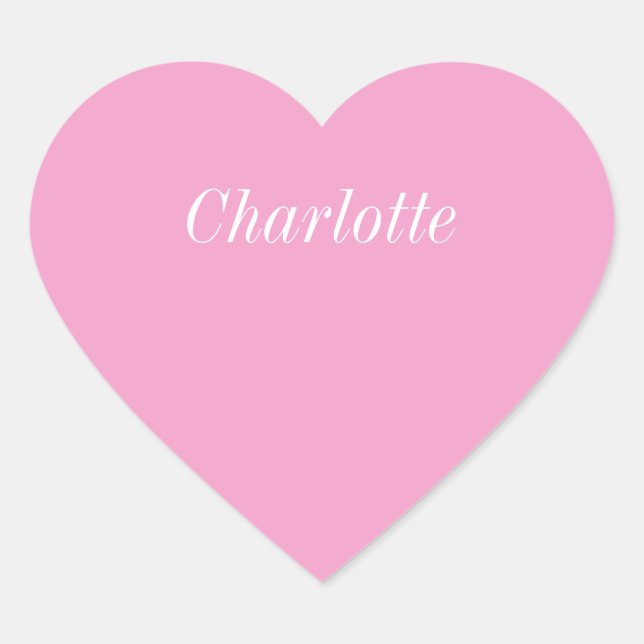 Girls Name Pink Heart Sticker (Front)