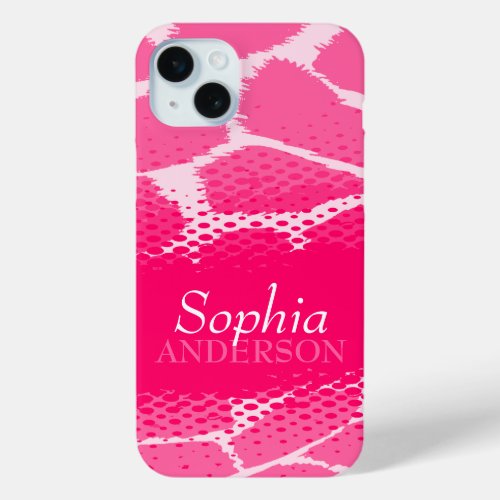 Girls named pink graphic animal print  iPhone 15 plus case