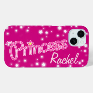 Girls named pink princess star graphic iPhone 15 case