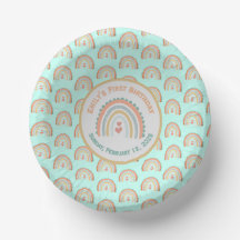 Girl's Natural Boho Rainbow Party Mint green