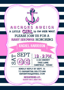 Pink Nautical Baby Shower Invitations Zazzle Pink Nautical Baby Shower Invitations Zazzle