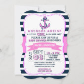 Girl's Nautical Anchor Baby Shower Invitations (Front)