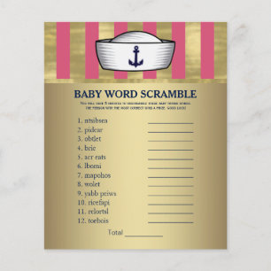 Girls Nautical Anchor Hat Baby Shower Games