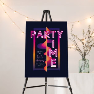 Girls Neon Party Time Birthday Party Foam Board