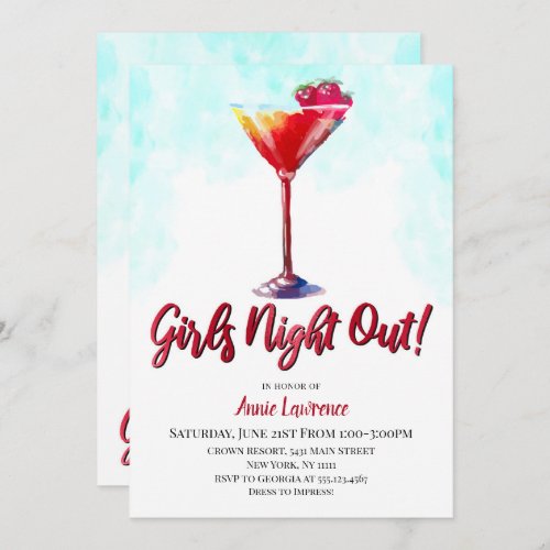 Girls Night Bachelorette Party Invitations