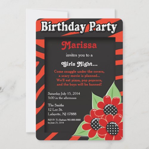 Girls Night Birthday Party Invitation
