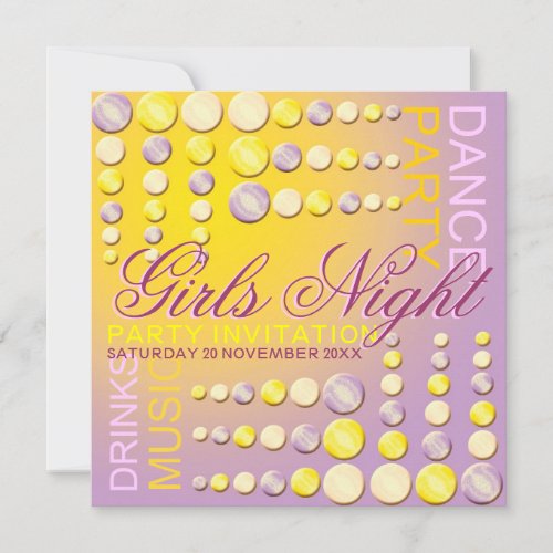 Girls Night Dance Party Invitations
