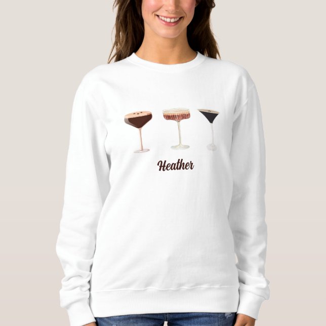 Girls Night Espresso Martini Crew name Matching Sweatshirt (Front)