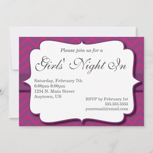 Girls' Night In Invitation (Front)