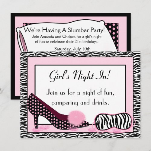 Girl's Night In PJ Party Custom Invitation
