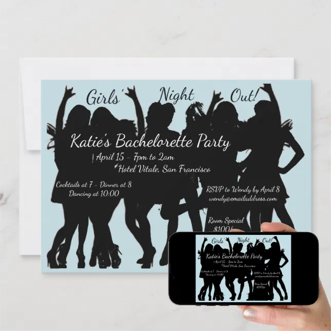 Girls Night Out Bachelorette Party Invitation Zazzle