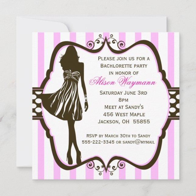 Girls Night Out Bachelorette Party Invitation (Front)