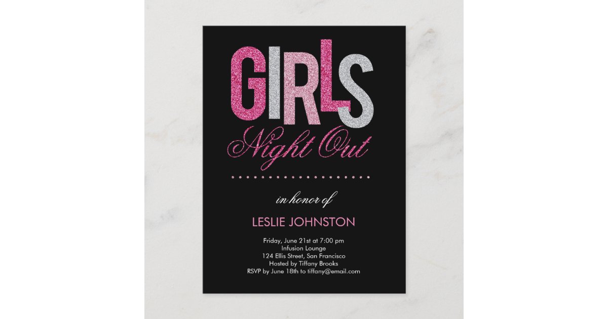 Girls Night Out Bachelorette Party Invitation Postcard | Zazzle