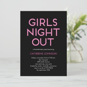 Girls Night Out Bachelorette Party Invitations | Zazzle