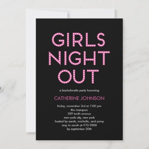 Girls Night Out Bachelorette Party Invitations | Zazzle