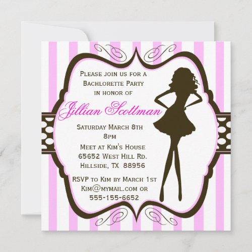 Girls Night Out Bachlorette Party Invitation