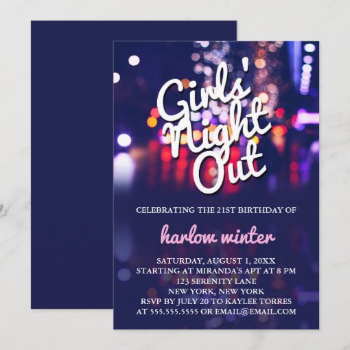 Girls' Night Out Birthday Party Invitation | Zazzle